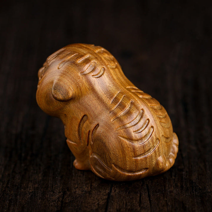Buddha Stones緑白檀 かわいい虎の動物 ポジティブな装飾 - image 3