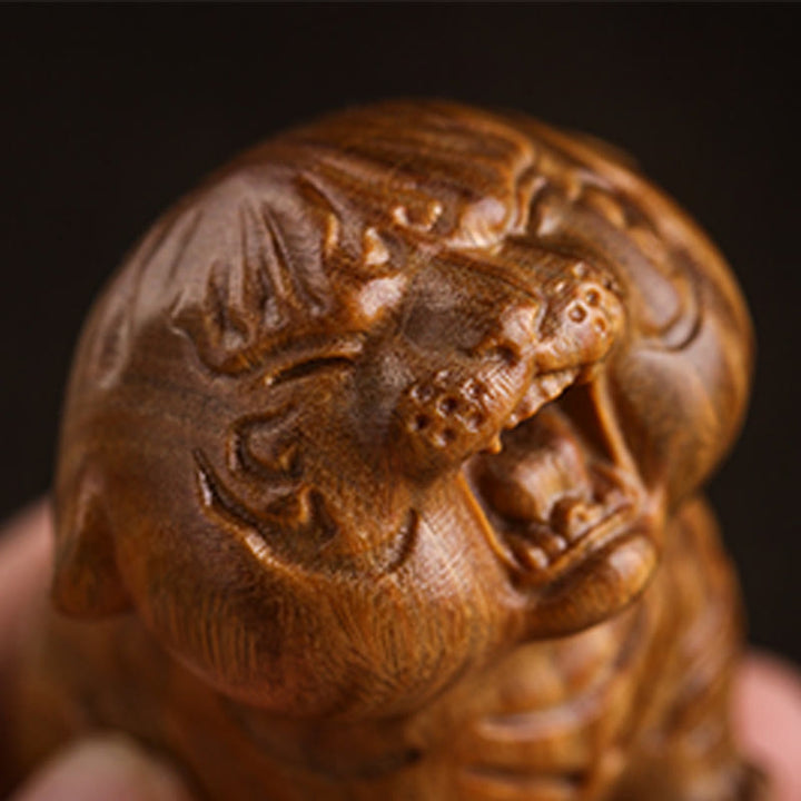 Buddha Stones緑白檀 かわいい虎の動物 ポジティブな装飾 - image 11