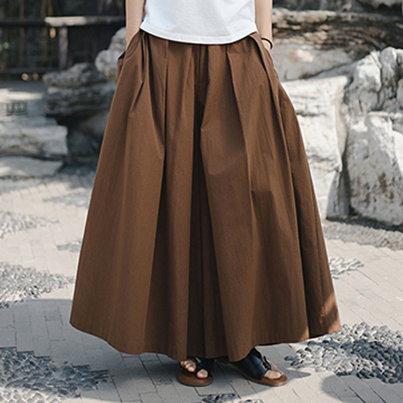 Buddha Stonesカジュアル 無地 ゆったり コットン レディース ワイドレッグパンツ ポケット付き - image 22