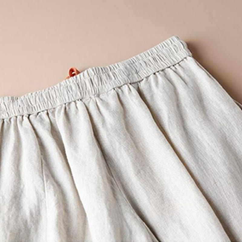 Buddha Stonesカジュアルコットン スリットヘム レディース 7-8丈 ワイドレッグパンツ ポケット付き - image 3