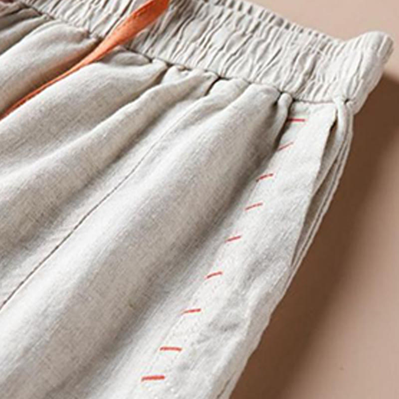 Buddha Stonesカジュアルコットン スリットヘム レディース 7-8丈 ワイドレッグパンツ ポケット付き - image 2