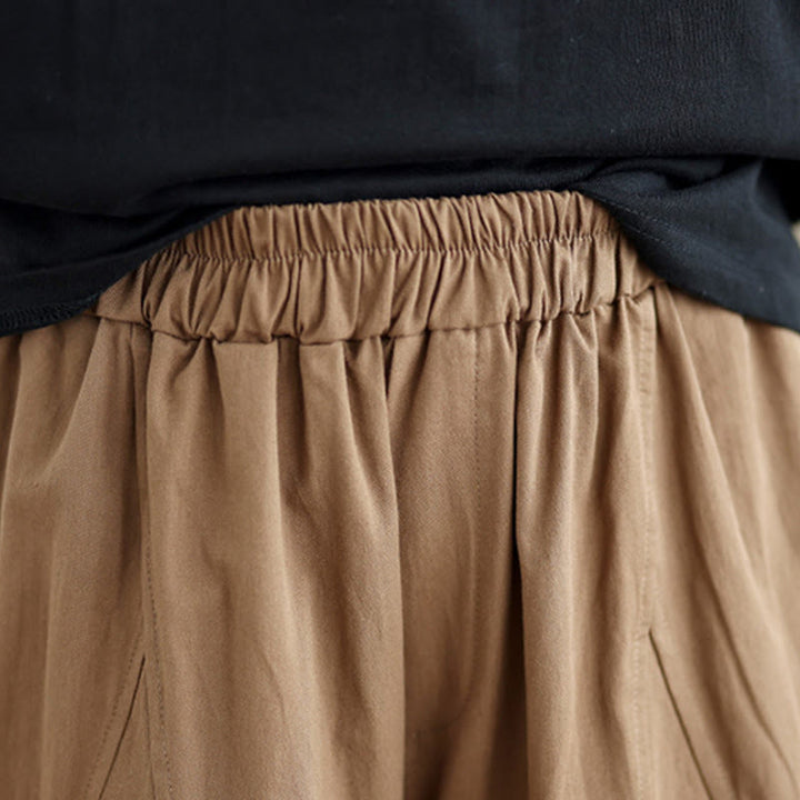 Buddha Stonesカジュアル 無地 コットン レディース 7-8丈 ワイドレッグパンツ ポケット付き - image 19