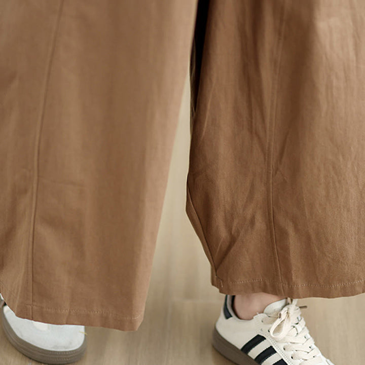 Buddha Stonesカジュアル 無地 コットン レディース 7-8丈 ワイドレッグパンツ ポケット付き - image 16