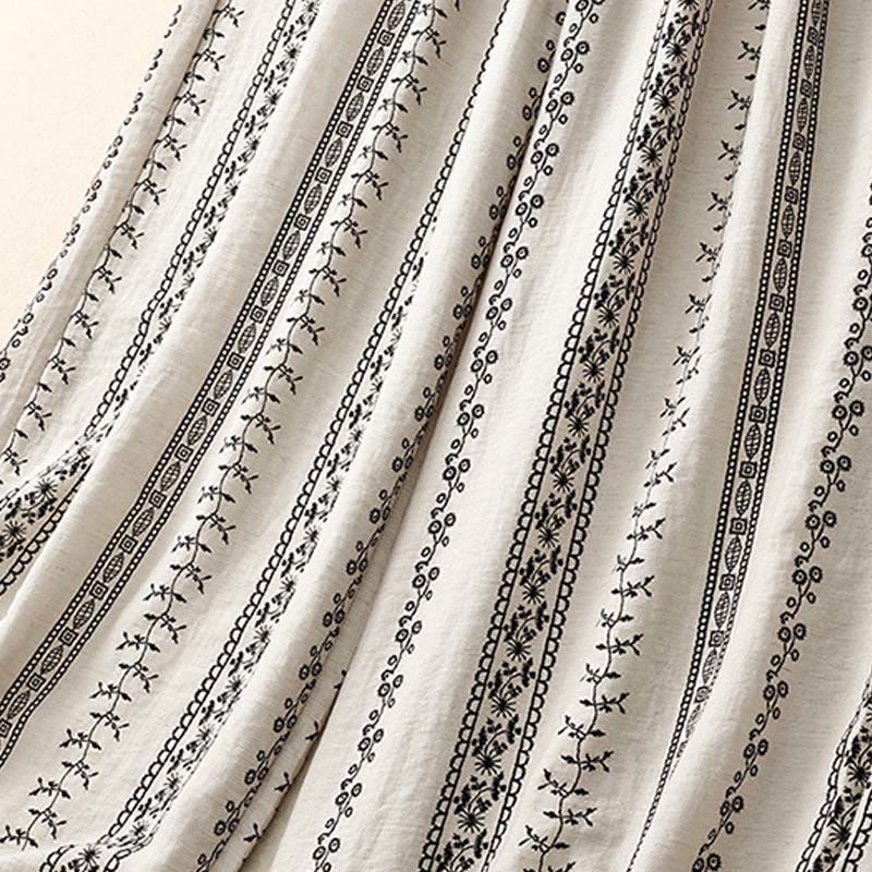 Buddha Stonesカジュアル 縦プリント コットンリネン レディース ワイドレッグパンツ ポケット付き - image 13