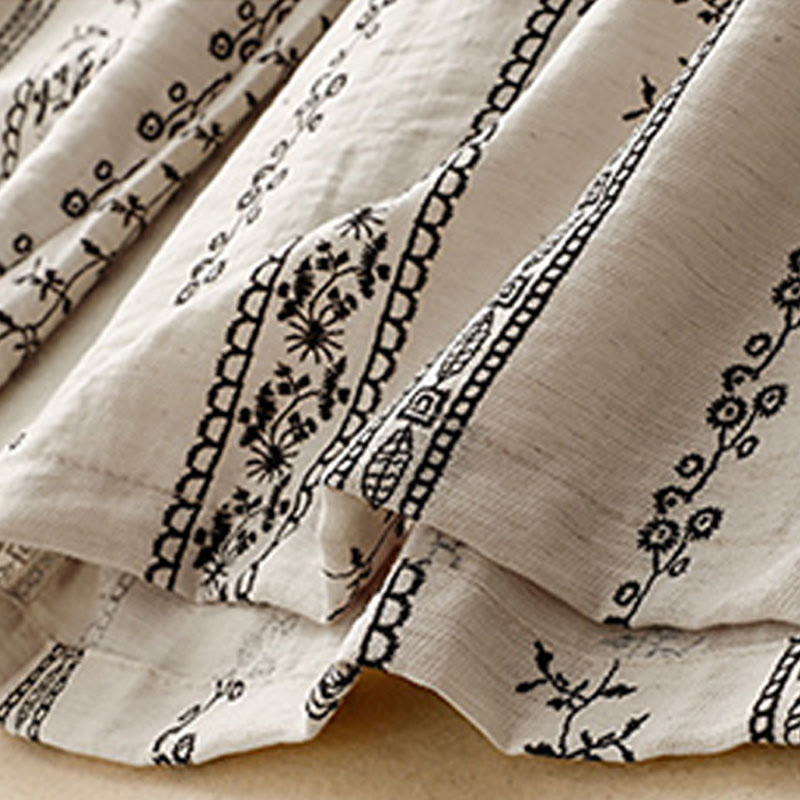 Buddha Stonesカジュアル 縦プリント コットンリネン レディース ワイドレッグパンツ ポケット付き - image 11