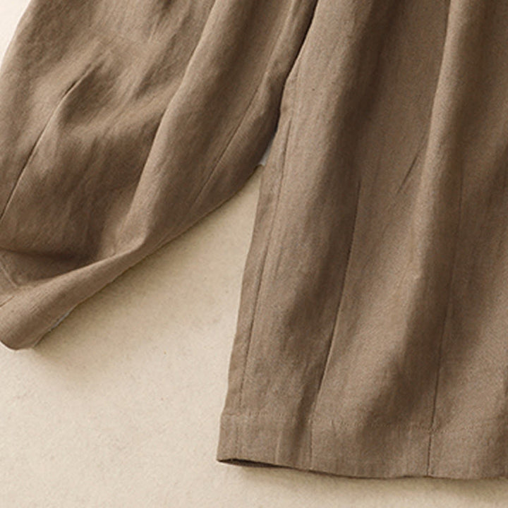 Buddha Stonesサマープレーン レディース コットンリネン ハーレムパンツ ポケット付き - image 3