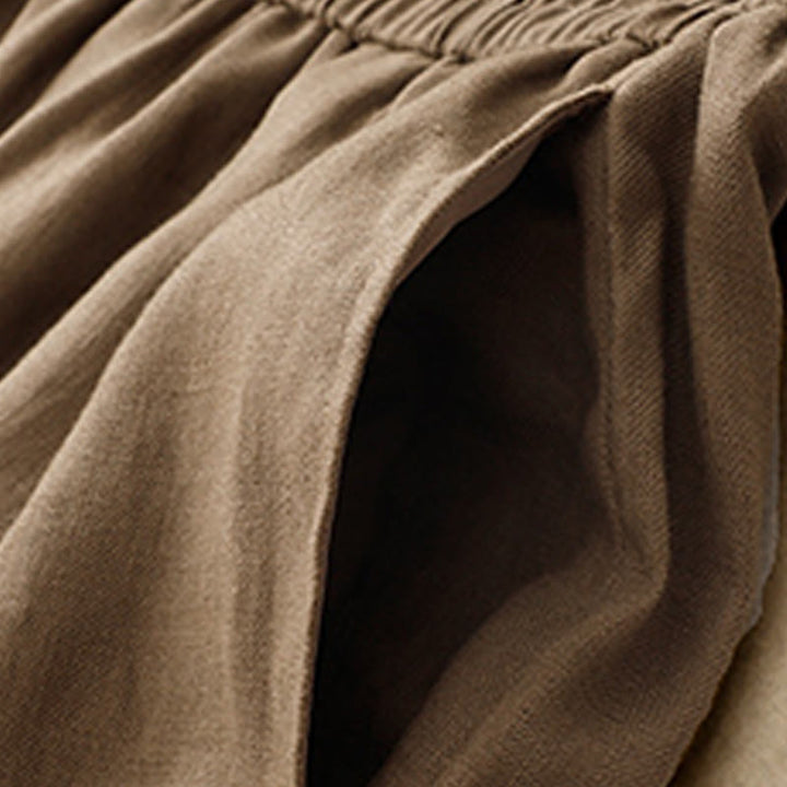 Buddha Stonesサマープレーン レディース コットンリネン ハーレムパンツ ポケット付き - image 1