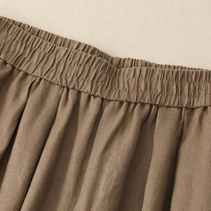 Buddha Stonesサマープレーン レディース コットンリネン ハーレムパンツ ポケット付き - image 2