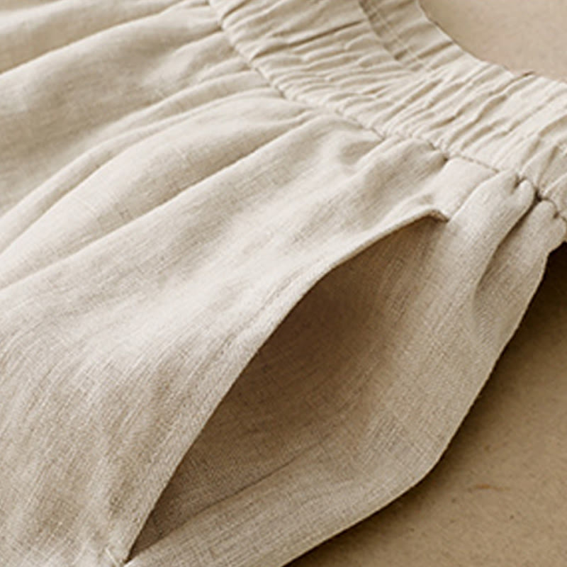 Buddha Stonesサマープレーン レディース コットンリネン ハーレムパンツ ポケット付き - image 14