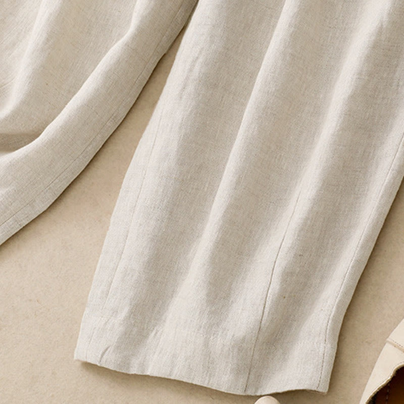 Buddha Stonesサマープレーン レディース コットンリネン ハーレムパンツ ポケット付き - image 12