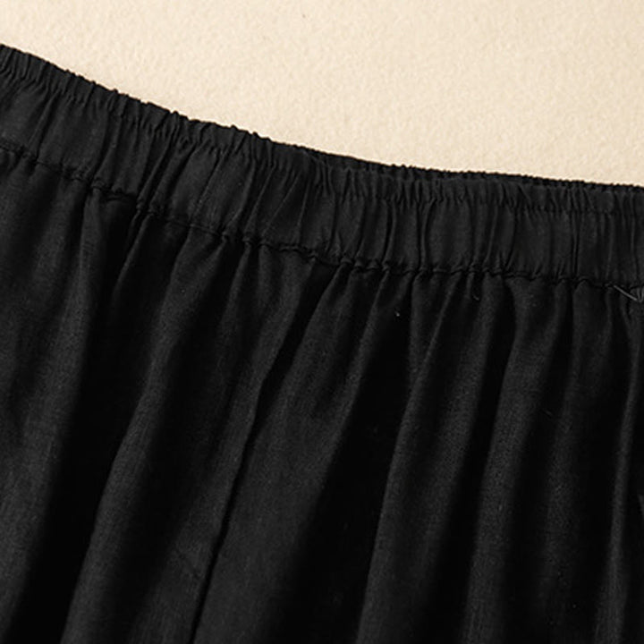 Buddha Stonesカジュアル 無地 クロップドパンツ レディース コットンリネン ハーレムパンツ ポケット付き - image 14