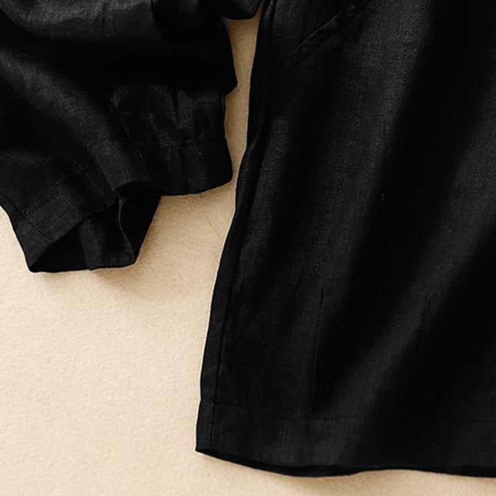 Buddha Stonesカジュアル 無地 クロップドパンツ レディース コットンリネン ハーレムパンツ ポケット付き - image 13