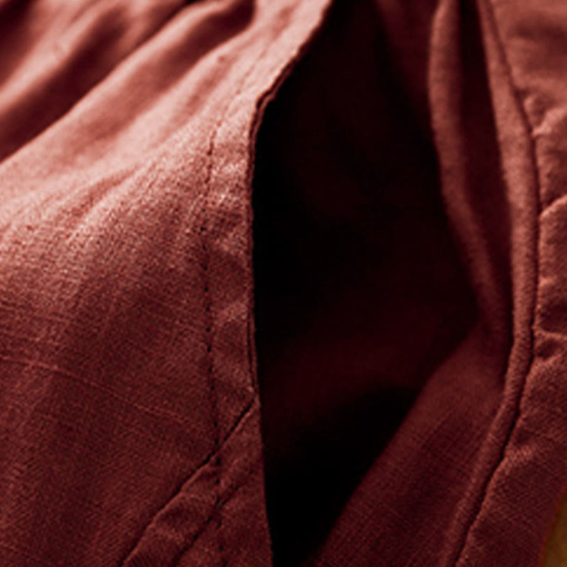 Buddha Stonesカジュアル 無地 クロップドパンツ レディース コットンリネン ハーレムパンツ ポケット付き - image 16