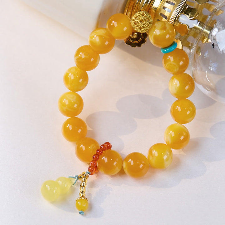 Buddha Stonesアンバー ひょうたん マルチレイヤー 自信ブレスレット - image 2