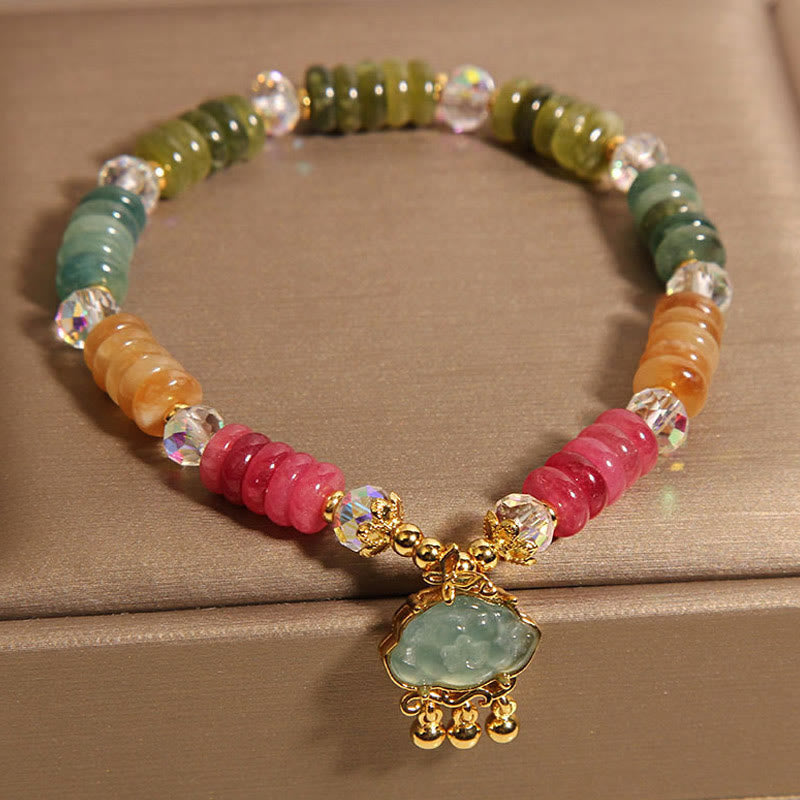 Buddha Stonesカラフルなそろばんビーズ 縁起の良い雲 トルマリン幸運を呼ぶブレスレット - image 6