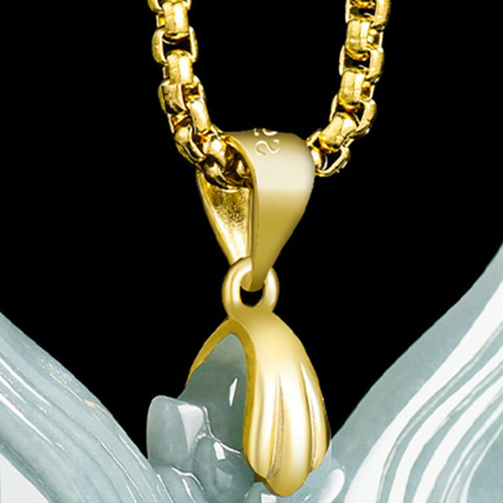 Buddha Stones狐面 翡翠 チタン鋼 ネックレス 幸運のペンダント - image 2