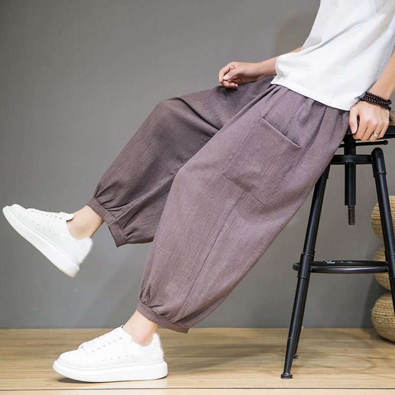 Buddha Stonesカジュアル 7-8丈 クロップド メンズ ハーレムパンツ サイドポケット付き - image 34