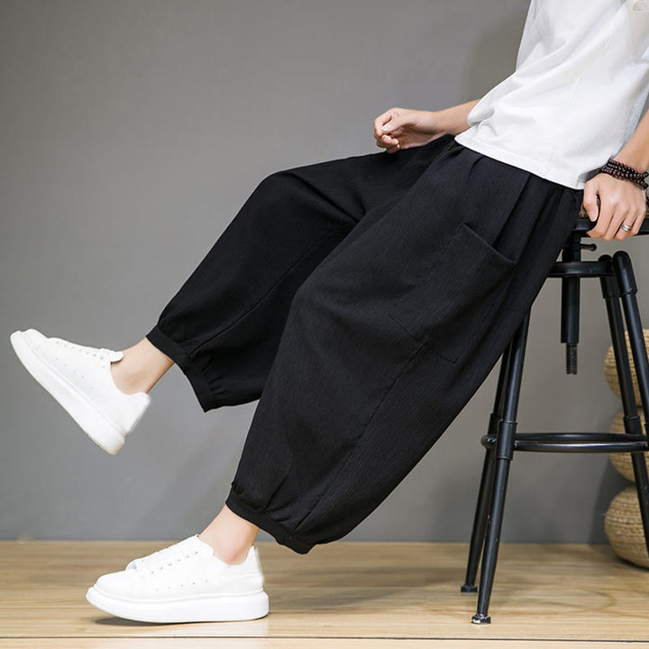 Buddha Stonesカジュアル 7-8丈 クロップド メンズ ハーレムパンツ サイドポケット付き - image 16