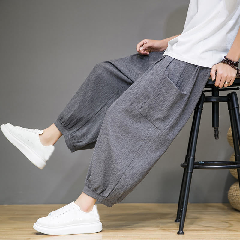 Buddha Stonesカジュアル 7-8丈 クロップド メンズ ハーレムパンツ サイドポケット付き - image 26