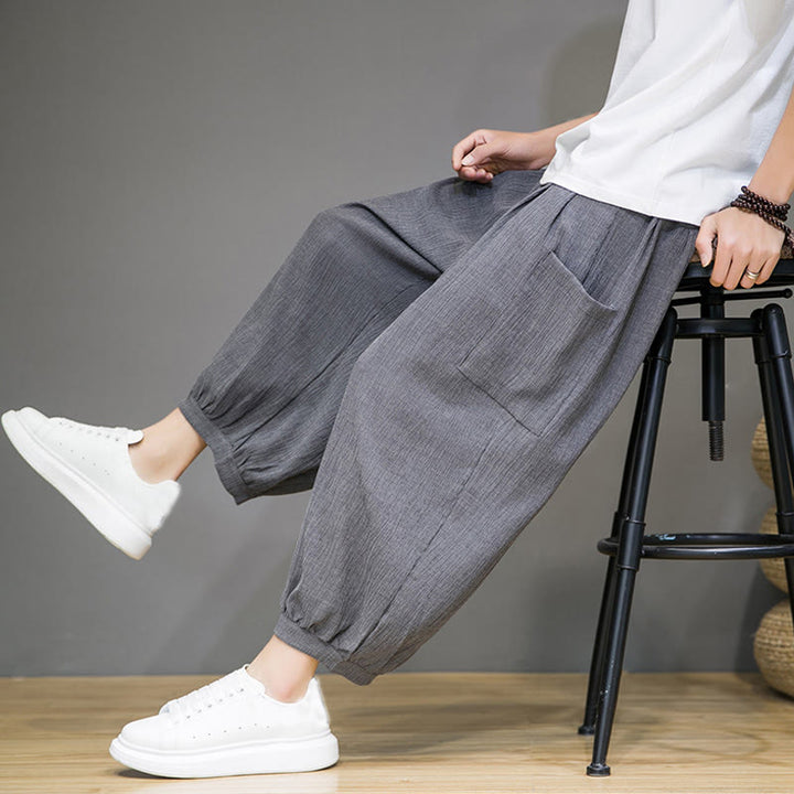 Buddha Stonesカジュアル 7-8丈 クロップド メンズ ハーレムパンツ サイドポケット付き - image 26