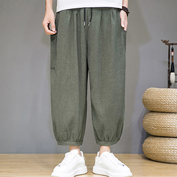 Buddha Stonesカジュアル 7-8丈 クロップド メンズ ハーレムパンツ サイドポケット付き - image 6