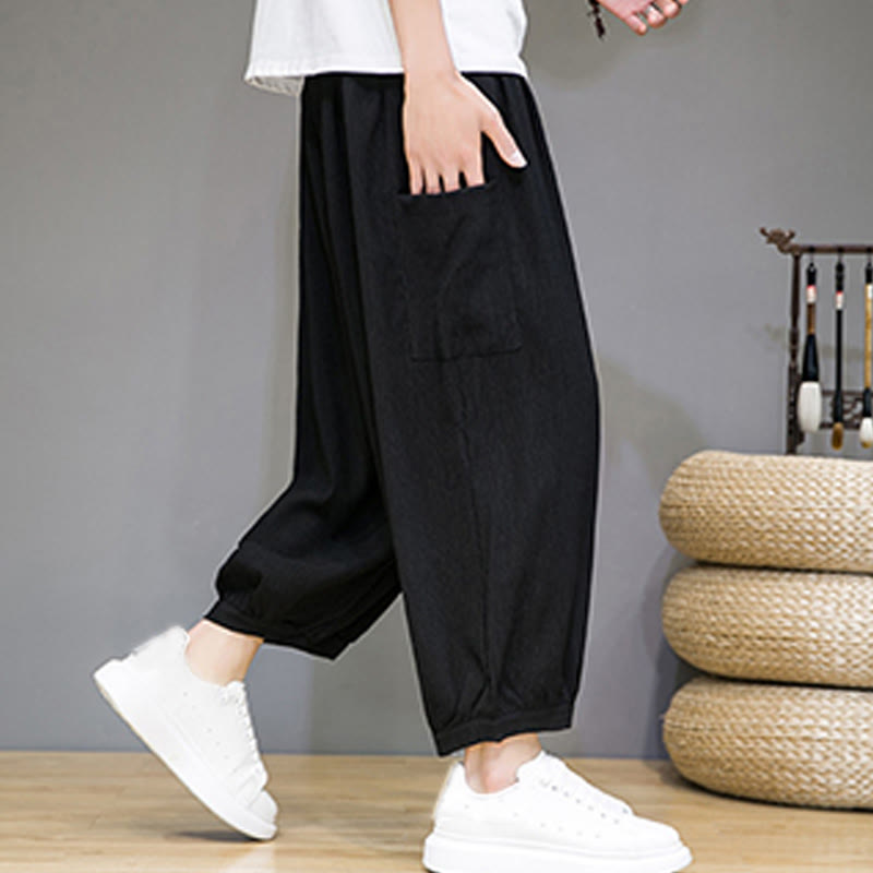 Buddha Stonesカジュアル 7-8丈 クロップド メンズ ハーレムパンツ サイドポケット付き - image 14