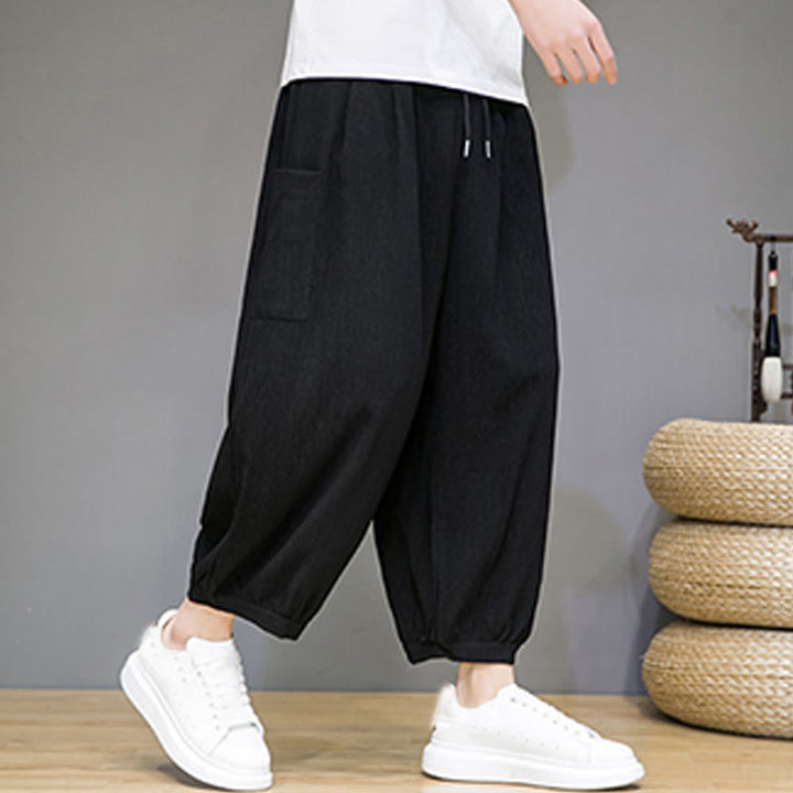 Buddha Stonesカジュアル 7-8丈 クロップド メンズ ハーレムパンツ サイドポケット付き - image 10
