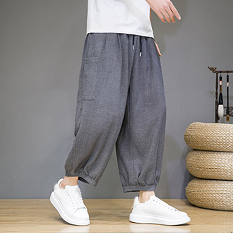 Buddha Stonesカジュアル 7-8丈 クロップド メンズ ハーレムパンツ サイドポケット付き - image 18