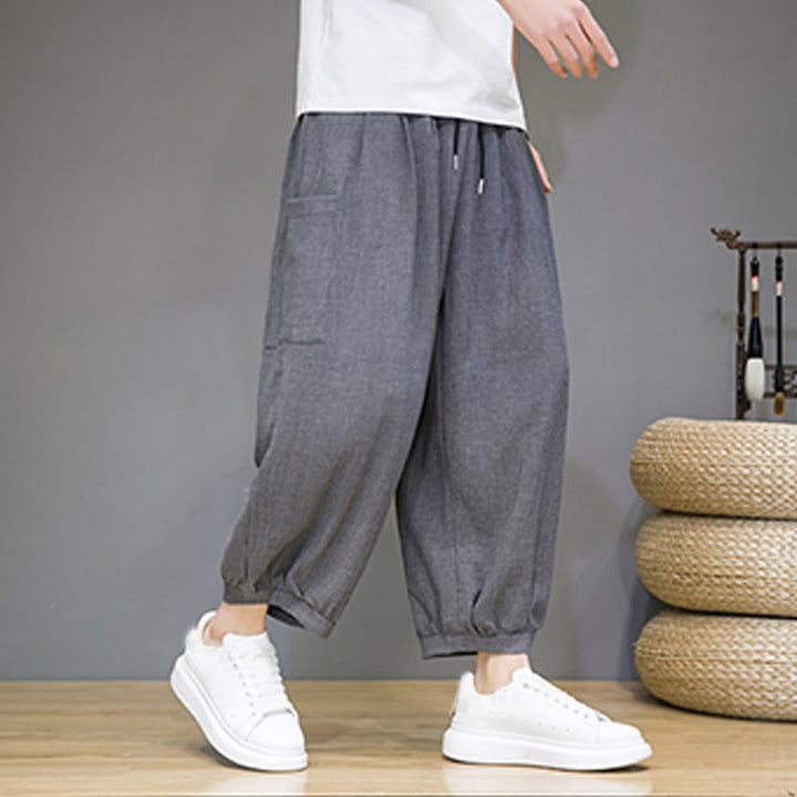 Buddha Stonesカジュアル 7-8丈 クロップド メンズ ハーレムパンツ サイドポケット付き - image 18