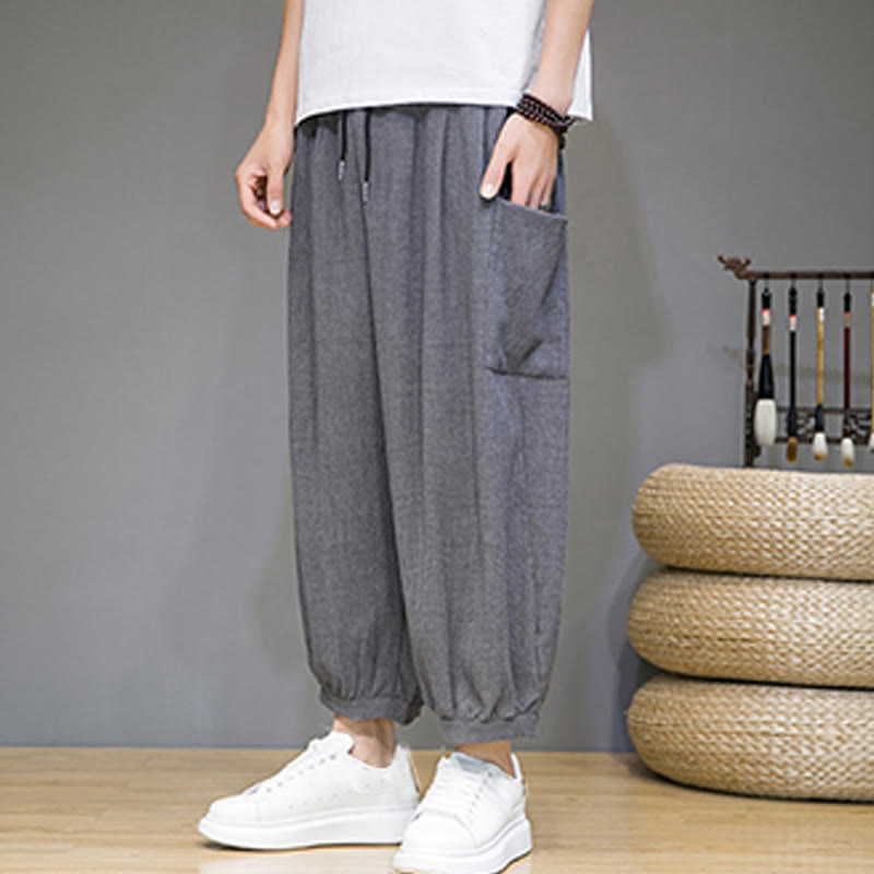 Buddha Stonesカジュアル 7-8丈 クロップド メンズ ハーレムパンツ サイドポケット付き - image 24