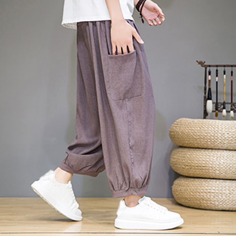 Buddha Stonesカジュアル 7-8丈 クロップド メンズ ハーレムパンツ サイドポケット付き - image 28