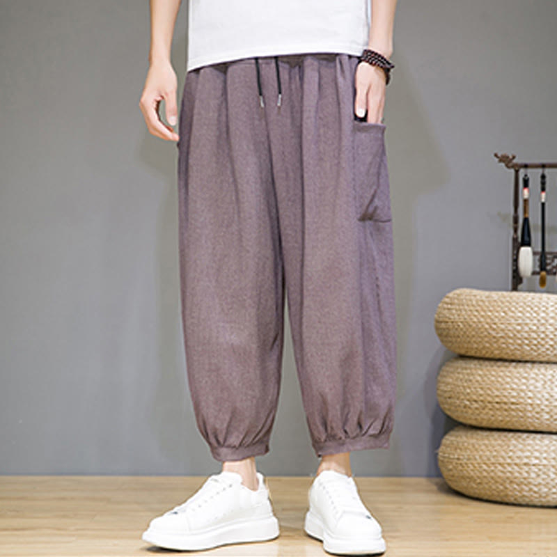 Buddha Stonesカジュアル 7-8丈 クロップド メンズ ハーレムパンツ サイドポケット付き - image 33