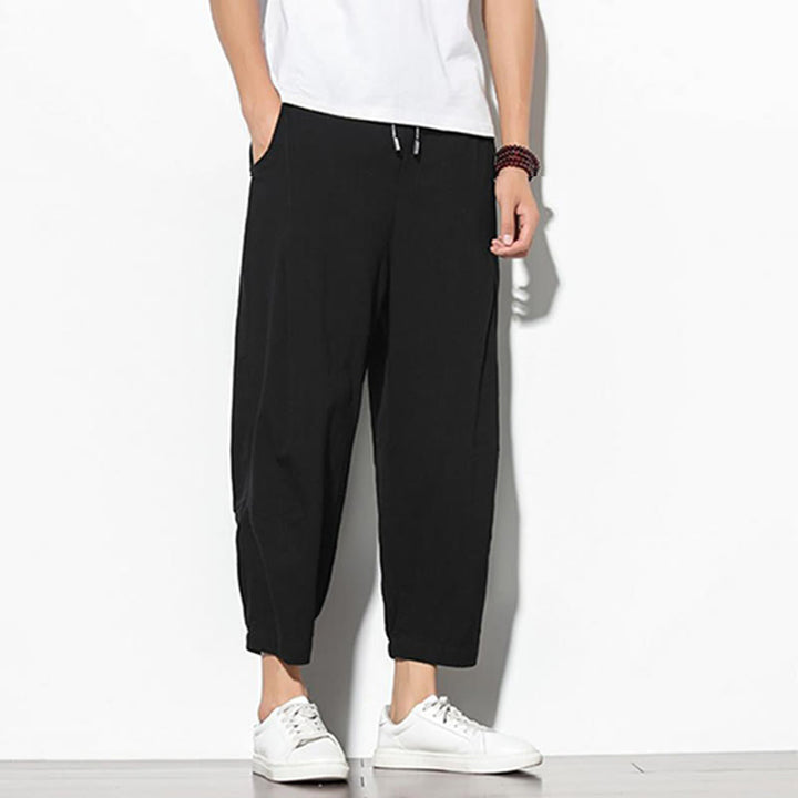 Buddha Stones夏 メンズ 7-8丈 コットンリネン キャロットパンツ ポケット付き - image 19