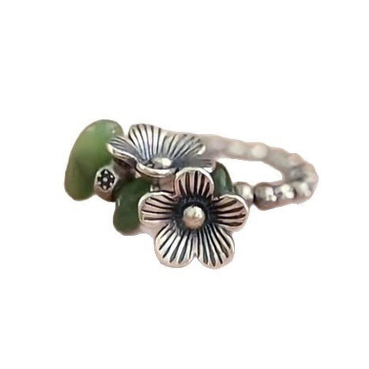 Buddha Stonesの花柄銅合金幸運弾性ロープリング - image 5