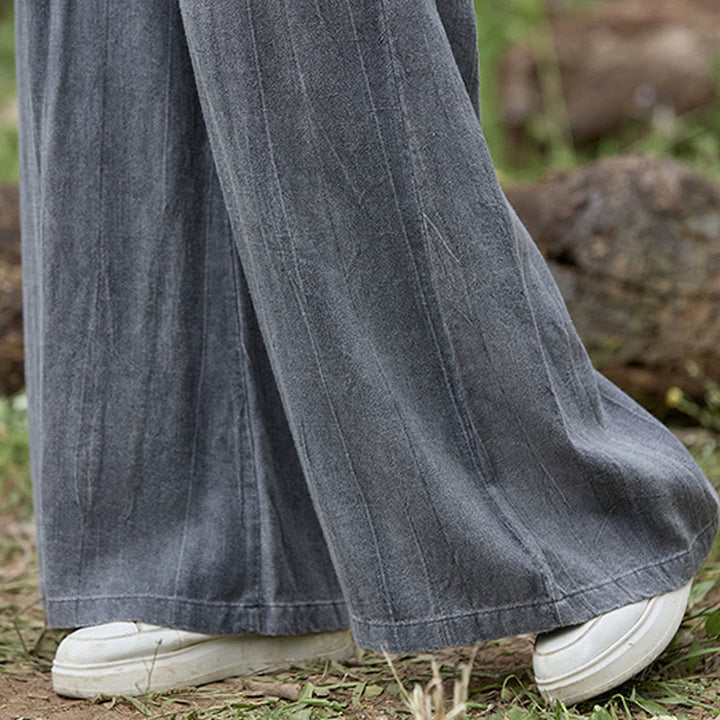 Buddha Stonesカジュアル タイダイ レディース リネン ワイドレッグ パンツ ポケット付き - image 15
