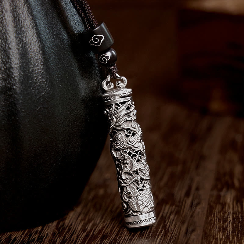 Buddha Stones 銅製フーキャラクタードラゴン柄バランスペンダントネックレス - image 1