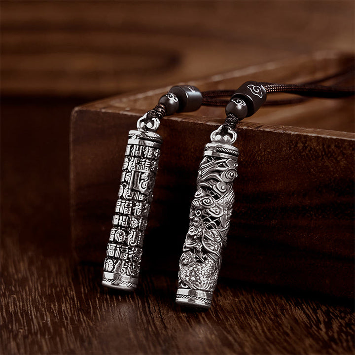 Buddha Stones 銅製フーキャラクタードラゴン柄バランスペンダントネックレス - image 10