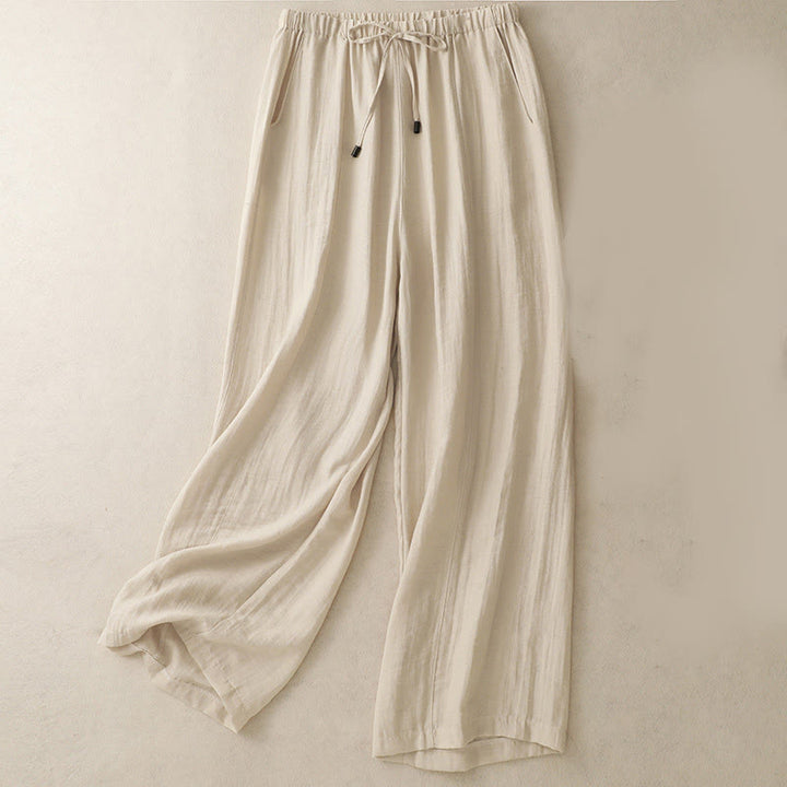 Buddha Stonesサマードローストリングデザイン レディース ワイドレッグパンツ ポケット付き - ベージュ - US8-10，UK/AU12-14，EU40-42 (2XL) - image 7