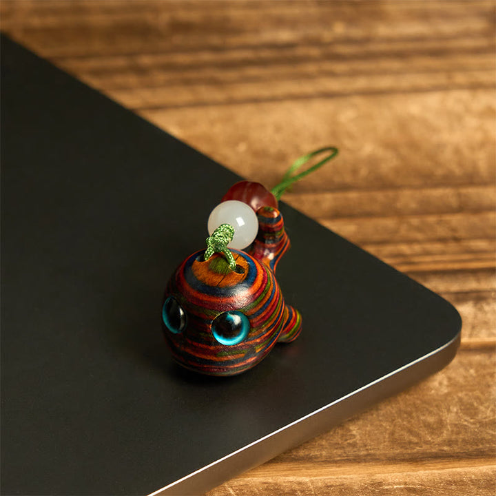 Buddha Stonesレインボーユーカリ イルカ 彫刻 ポジティブキーホルダー 携帯電話吊り下げ装飾 - image 15