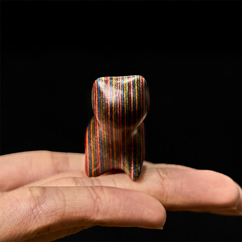 Buddha Stonesミニレインボーユーカリウォーキングキャット彫刻ストレス軽減装飾 - image 5