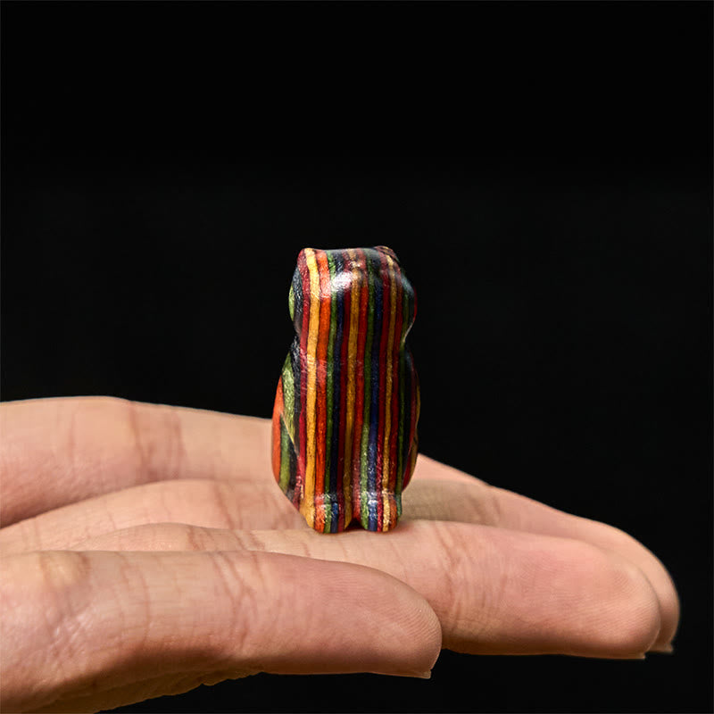 Buddha Stones2個 ミニレインボーユーカリ 座る猫の彫刻 ストレス軽減装飾 - image 7