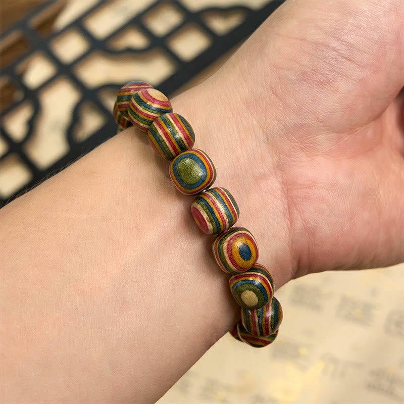 Buddha Stonesカラフルレインボー ユーカリひょうたん幸運を呼ぶブレスレット - image 5