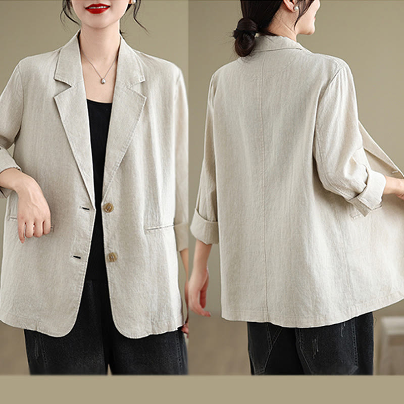 Buddha Stones春物 無地 長袖 レディース ジャケット ポケット付き - image 6