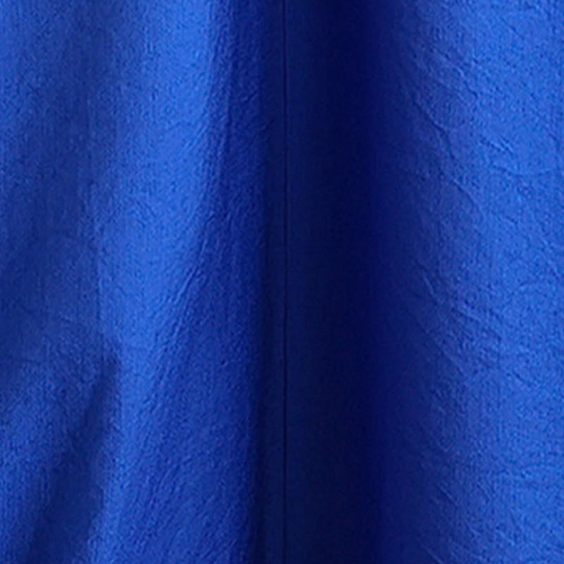 Buddha Stones秋 ピュアカラー Vネック ロングスリーブ コットン ミディドレス - image 21