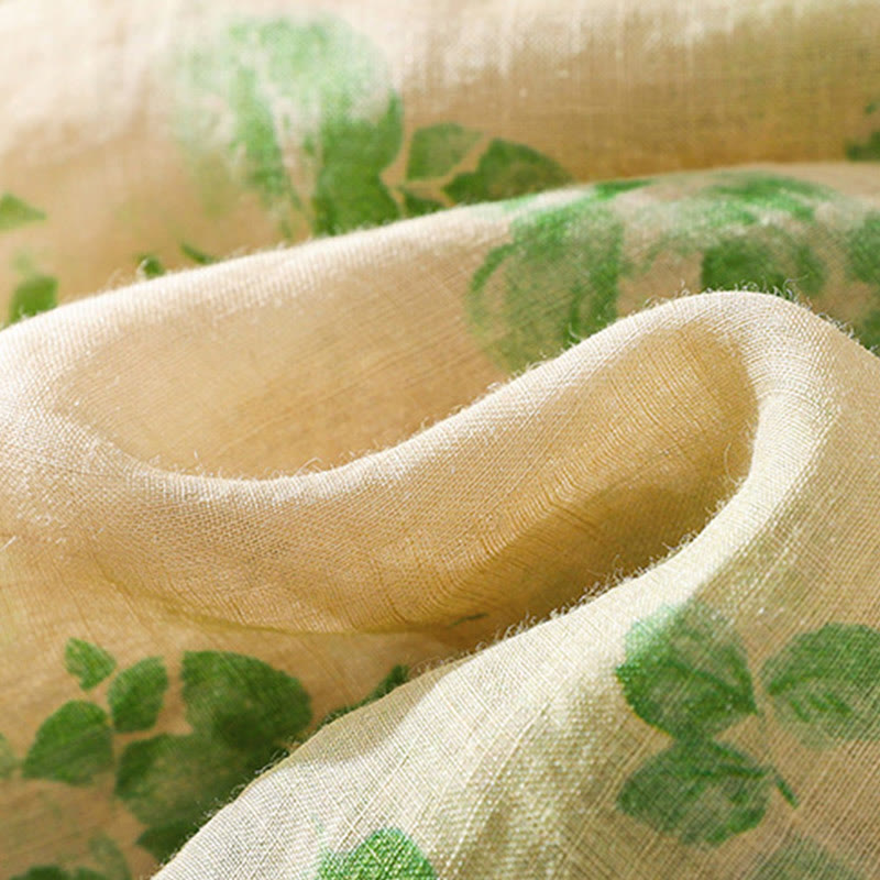 Buddha Stonesプリントボタンドローストリングハイウエスト半袖コットンミディドレス（ポケット付き） - image 17