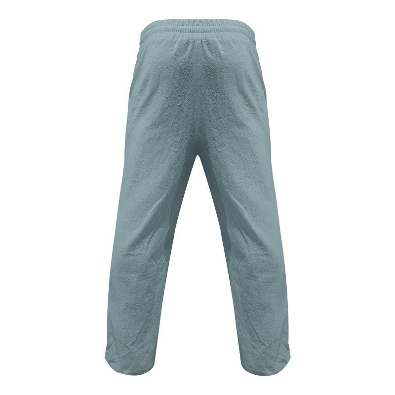 Buddha Stonesカジュアル 無地 ボタン メンズ コットンパンツ ポケット付き - image 23