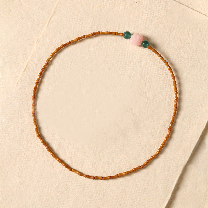 Buddha Stones 極細オリーブピットロータスインナーストレングスダブルサークルブレスレット - image 3