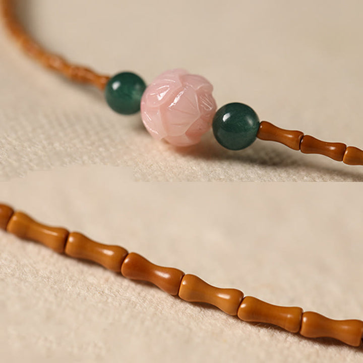 Buddha Stones 極細オリーブピットロータスインナーストレングスダブルサークルブレスレット - image 8