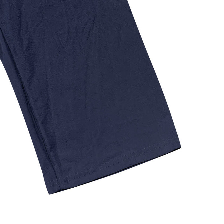 Buddha Stones無地ボタン ドローストリング メンズ コットンパンツ ポケット付き - image 5