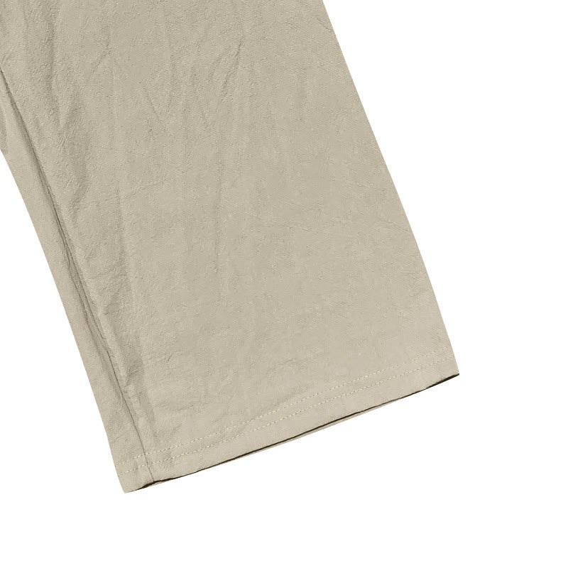 Buddha Stones無地ボタン ドローストリング メンズ コットンパンツ ポケット付き - image 24